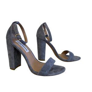 Steve Madden Carrson Blue Suede Block Heeled Sandal 6.5